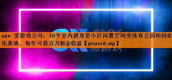 ayx·爱游戏公司：30平室内健身室小区闲置空间变体育公园和创业孵化基地，每年可获百万租金收益